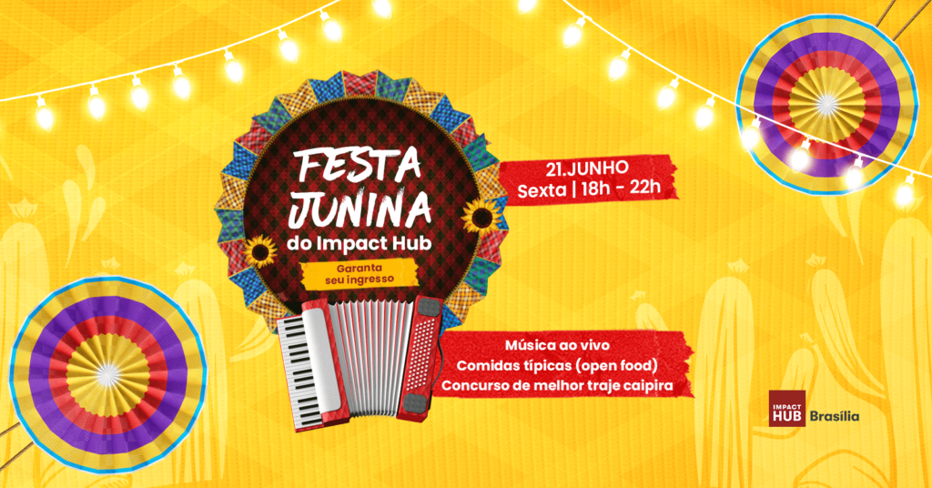 arte de festa junina com informações sobre o evento